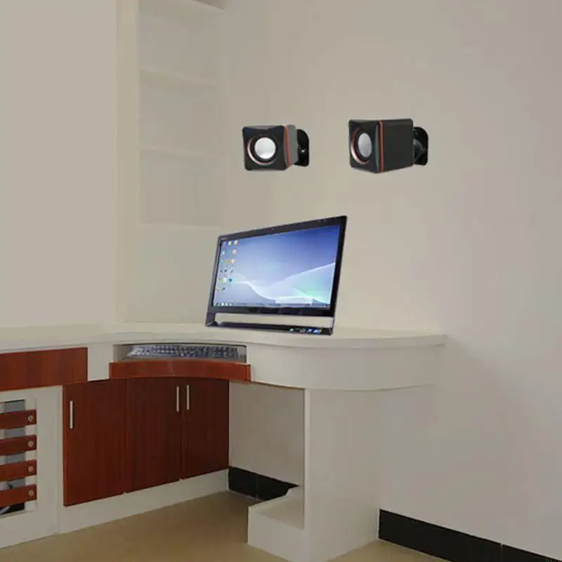 H7JF Universal Curround Маленькие спутниковые потолочные кронштейны 1Set Black Soundbar Монтажные кронштейны для динамиков