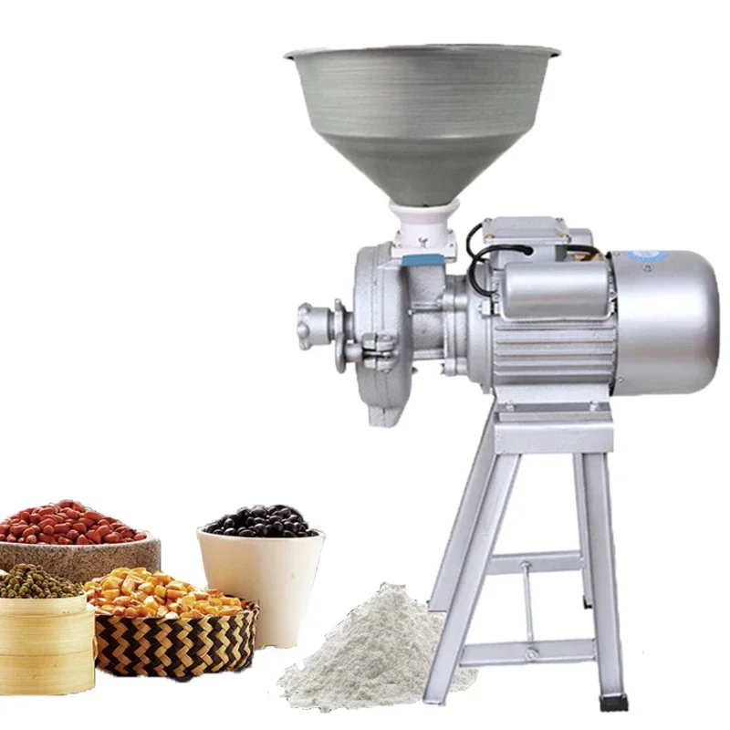 Electric Grain Mill Grinder Commercial Grinding Machine for Dry Grain Soybean Corn Spice Herb Coffee Bean Crusher Pulverizer