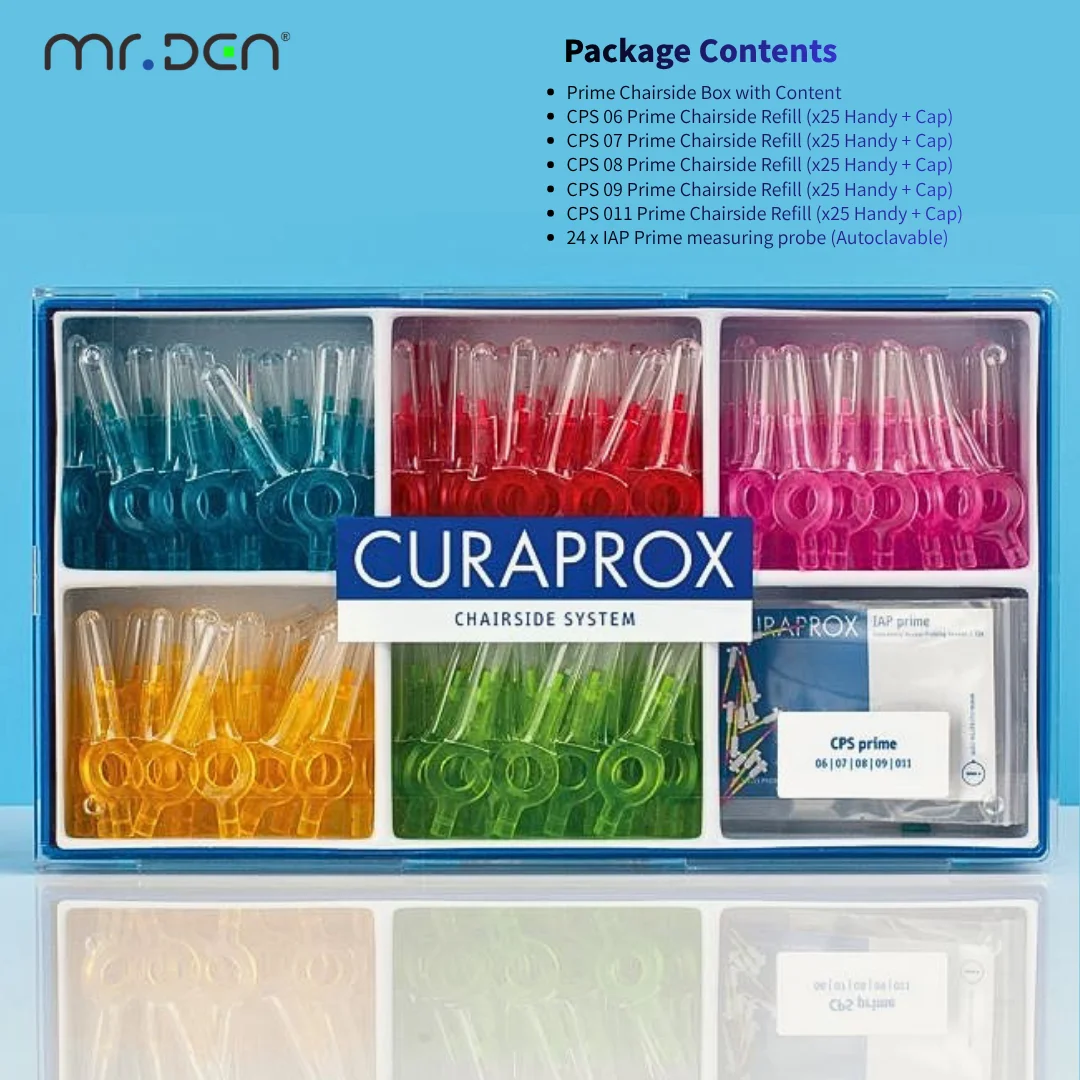 Curaprox Implant Care CPS Prime Interdental Brushes & Chairside CPS 06-011 Set Orthodontic Implant Home Clinic Oral Cleaning Kit