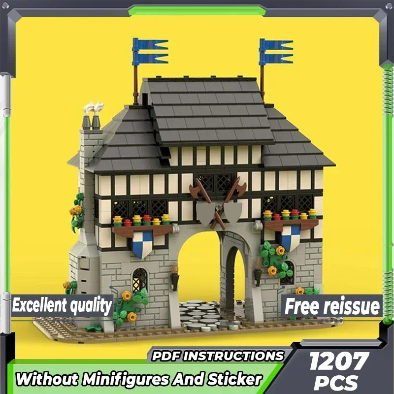 Moc อาคารอิฐทหาร Fortress รุ่น Falcon's Keep ปราสาทเทคโนโลยี Modular Blocks ของขวัญของเล่นคริสต์มาส DIY ชุดประกอบ