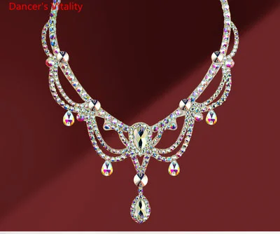 BELly Dance Accessories Women Necklace AB Stones Dancing Jewellery Latin Tango Dance Clothing adult bollywood jewellery