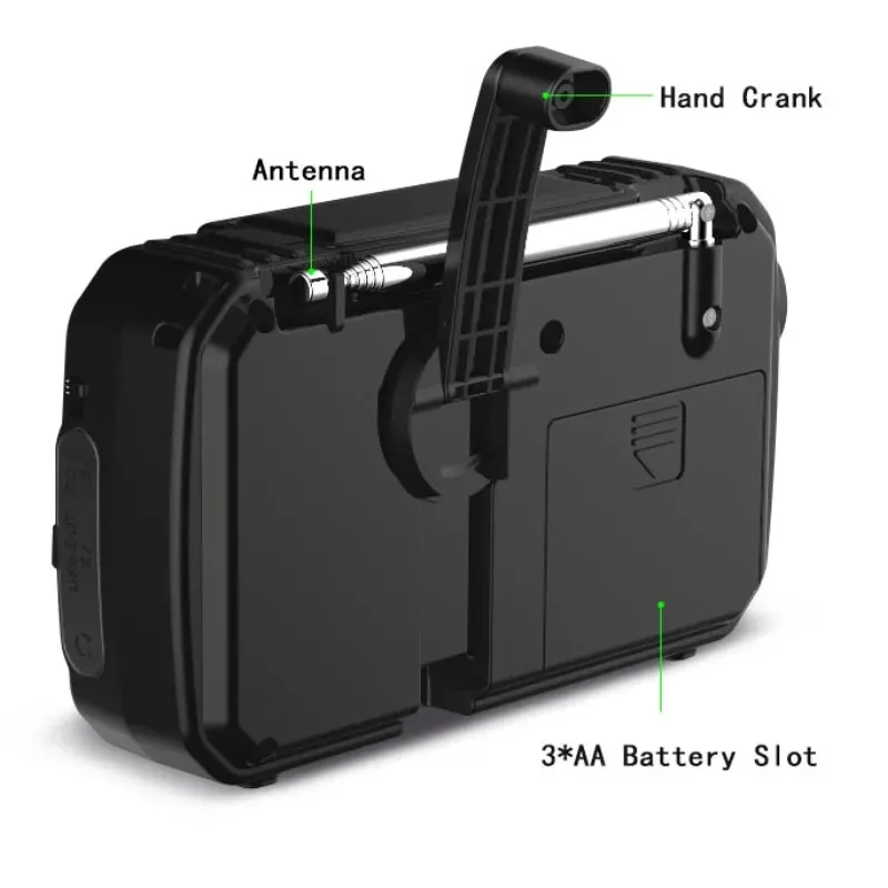 Multifunction Radio Hand Crank Solar USB FM/ AM Weather Radios Emergency Flashlight Power Bank Very Quality High Volume Radio