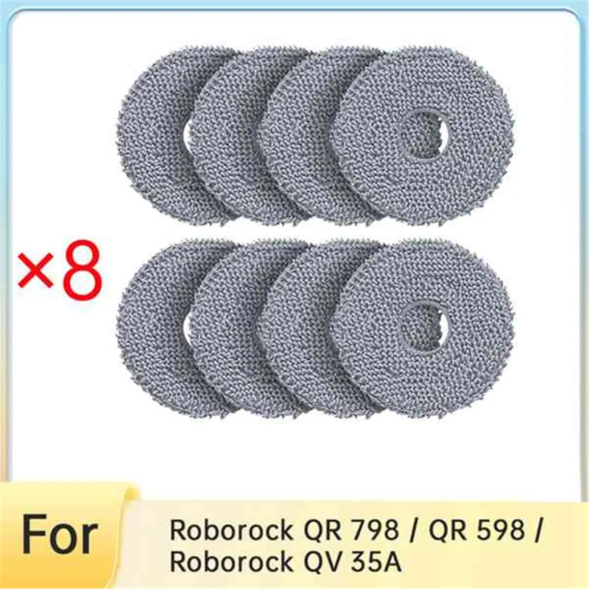 (A25M) 8 Pack Mop Pads for Roborock QV 35A/Saros 10R/Q Revo/Qrevo S Robot Vacuum Cleaner, Cleaning Pad Replacement Accessories