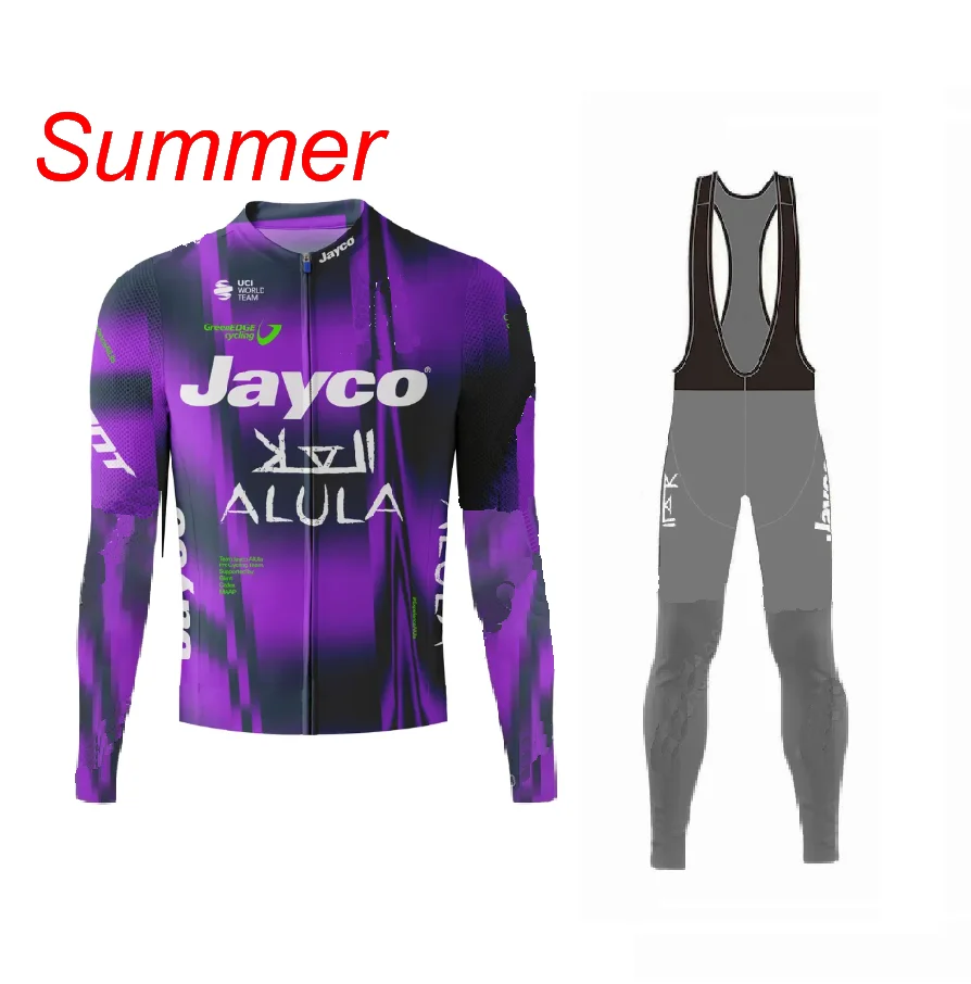 

ВЕСНА ЛЕТО 2025 Jayco AlUla TEAM Велосипедный трикотаж с длинными рукавами, велосипедная одежда с нагрудником, БРЮКИ Ropa Ciclismo
