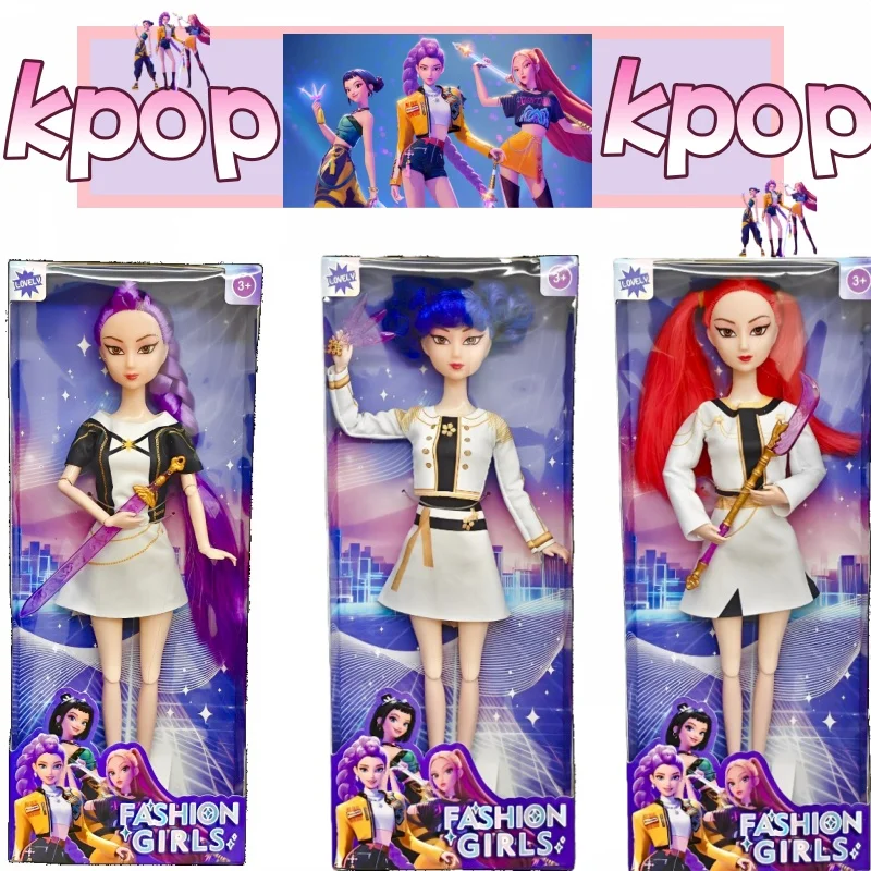 2026anime k-pop Demon Hunters grupo de cazadores de brujas pegamento de alta apariencia muñeca niña corazón muñeca decorativa regalos de vacaciones