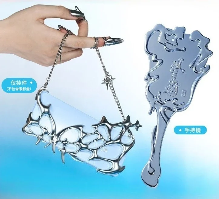 치엔얀 메이크업 선물 휴대용 거울 아이섀도우 팔레트 행잉 체인 펜던트 메이크업