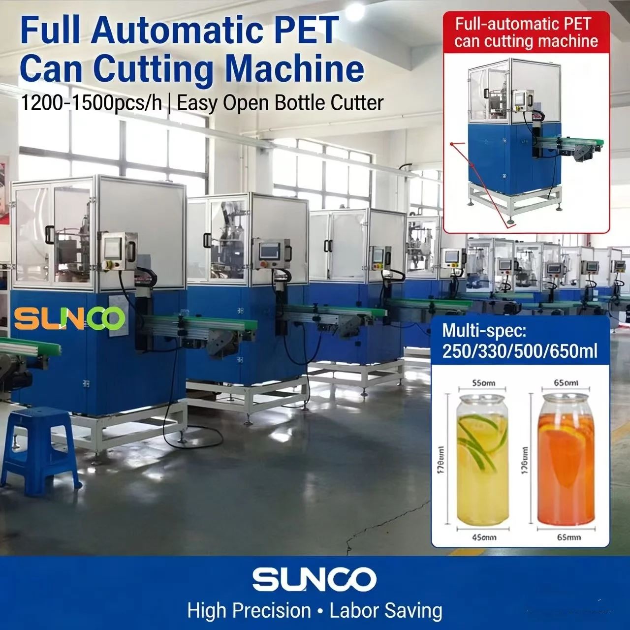 Automatic Plastic Bottle PET Can Neck Cutting Machine 1200-1500pcs/h for Easy Open Bottle