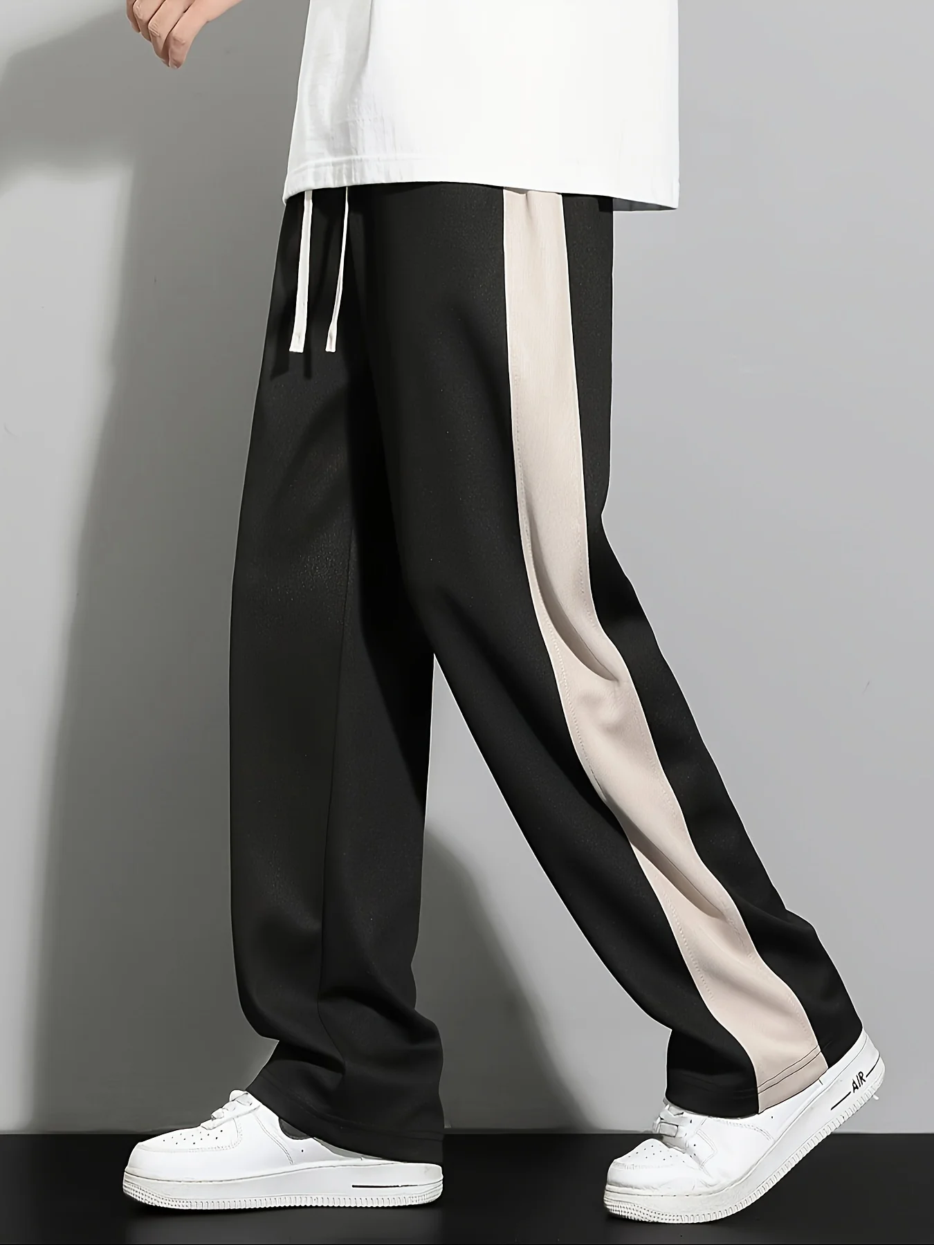 Pantaloni casual sportivi a contrasto da uomo, comodi e versatili