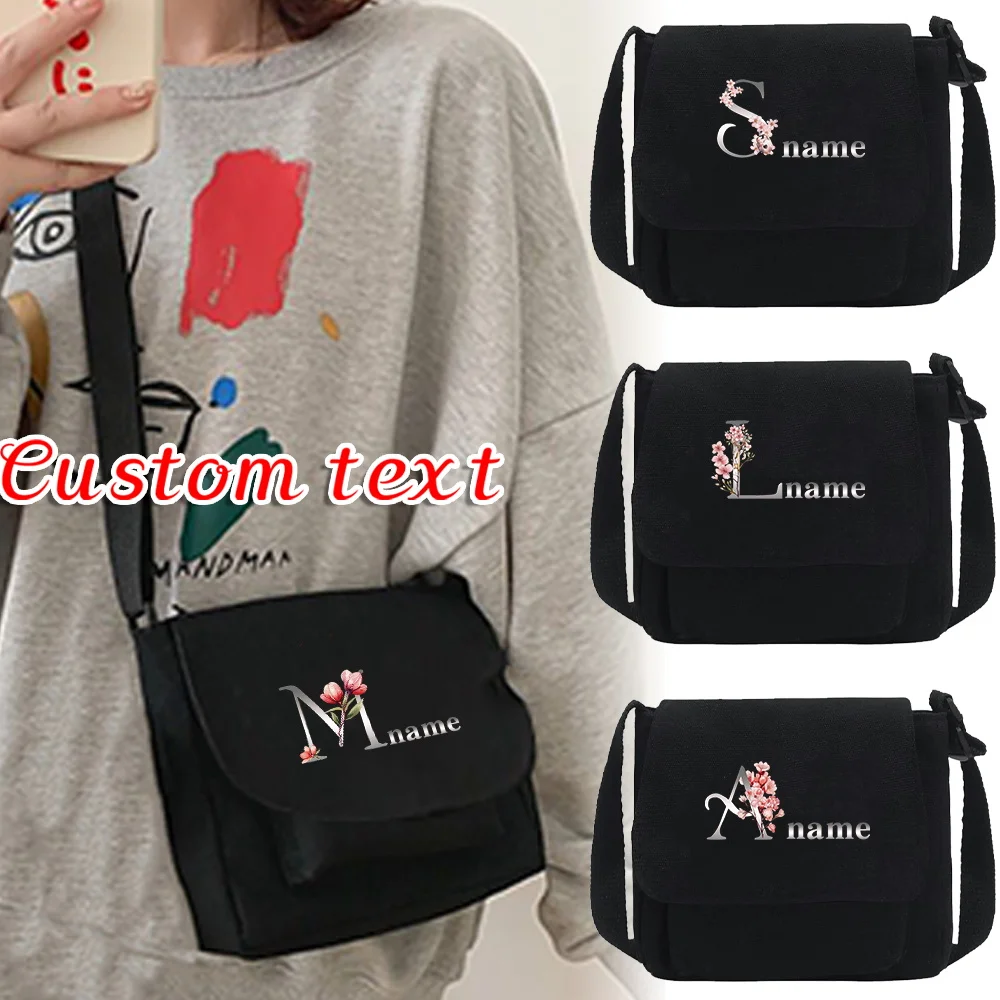 

Personalized Customization Name Canvas Crossbody Bag Youth Fashion Crossbody Bag Casual Handbag