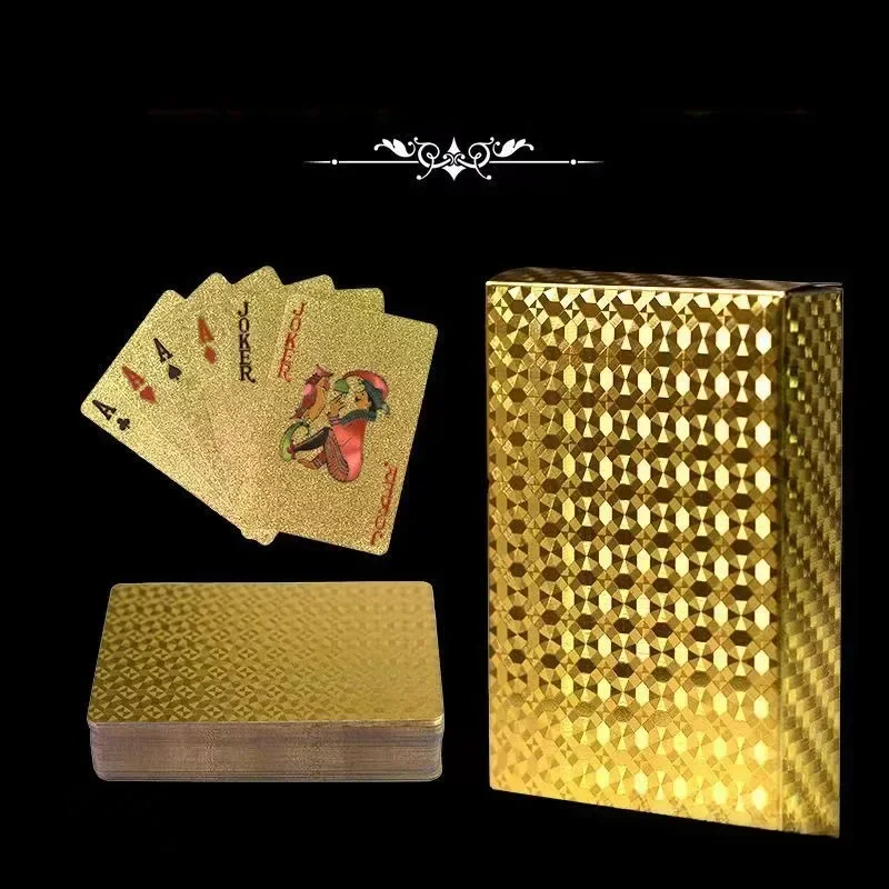 الذهب احباط الذهب الأسود راي الفضة البلاستيك أوراق اللعب البلاستيكية للماء ومقاومة للاهتراء المالك الترفيه لعبة الشطرنج