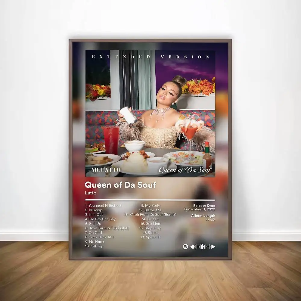 مغني الراب لاتو ملصق HD الفن لزجة جدار مقاوم للماء غرفة المعيشة المنزلي زخارف للحانات