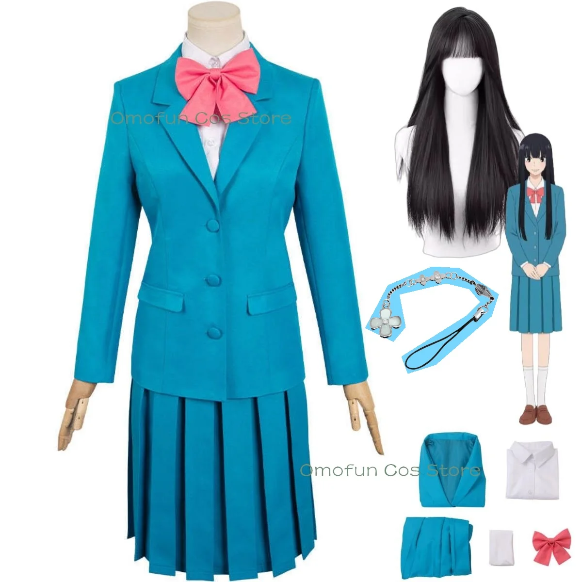 Anime Kimi Mi Todoke Season 3 Kuronuma Sawako Cosplay Costume From Me To You Season Wig JK School Uniforms Woman Lovely Suit