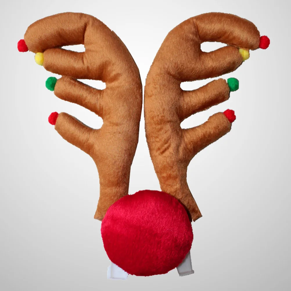 مجموعة قرون الرنة للسيارة، زينة عيد الميلاد، إكسسوارات عيد الميلاد، مادة ممتازة، هدية رائعة وعصرية لتزيين السيارة