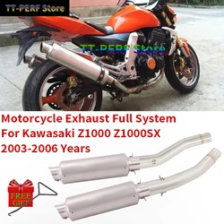 Motorcycle Exhaust Full System Link Pipe For KAWASAKI Z1000 Z1000SX 2003 - 2006 Years Moto Escape Modified Muffler DB Killer