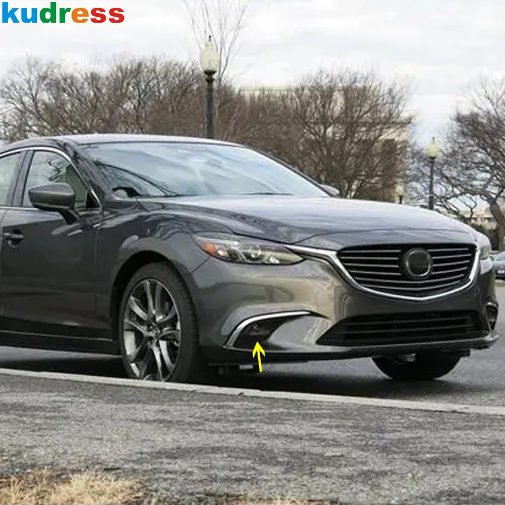 For Mazda 6 Mazda6 Atenza 2017 2018 Chrome Car Front Fog Light Lamp Cover Trim Head Foglight Foglamp Bezel Frame Accessories