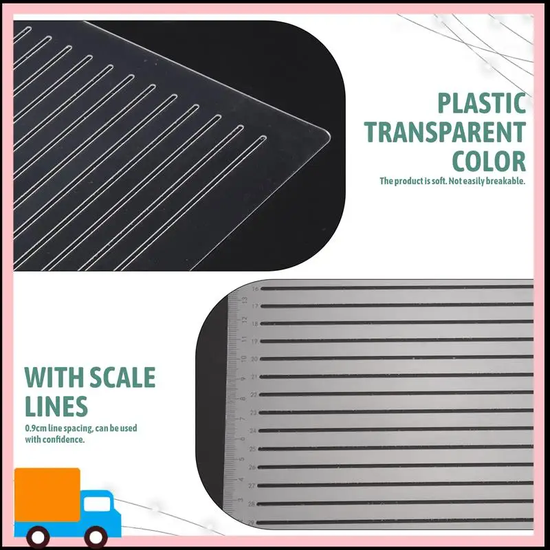 Professional-2 Pcs Plastic Straight Line Stencil Template For Journaling