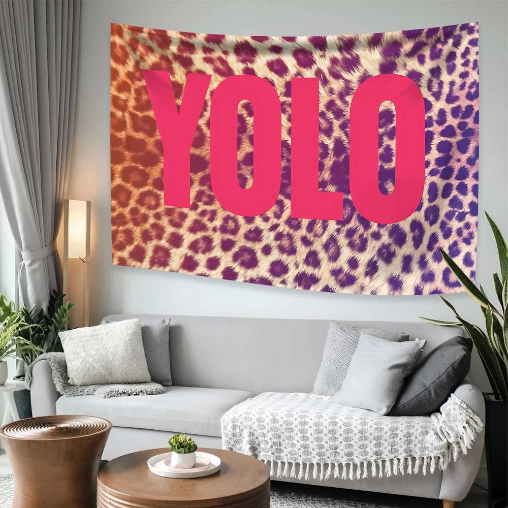 60X90 90X150CM Pink SWAG YOLO Y2K Style Flag Wall Hanging Tapestry Room Decor Double Penetration for Room Decor Dormitory Decor