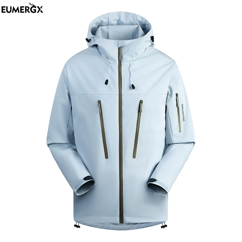 

EUMERGX Men's Women's Waterproof Windbreaker Outdoor Sport Windproof Rain Coat Unisex Hiking Camping Climbing Trekking Jacket