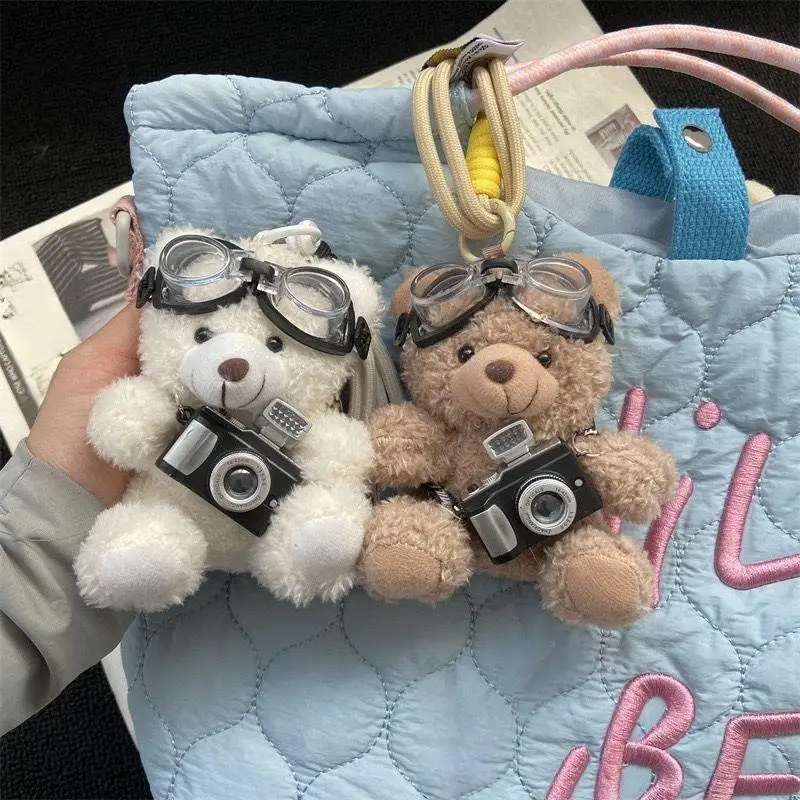 1 Stück niedlicher Plüschbär-Anhänger, Rucksack-Dekoration, Cartoon-Braunbär-Puppe, Plüsch-Schlüsselanhänger, Taschenanhänger, DIY-Zubehör – Detail 10