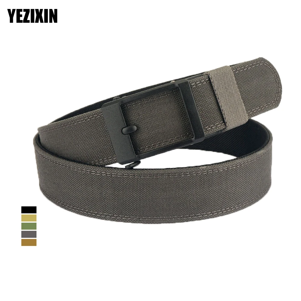 

YEZIXIN New Hard Tactical Belt for Men Metal Automatic Buckle IPSC Gun Belt 1100D Nylon Military Belt Outdoor Sports Girdle Male