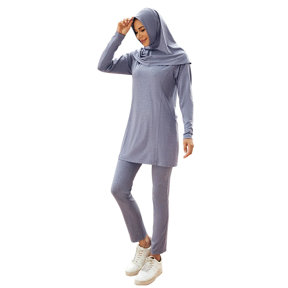 

Modest Muslim Swimwear for Women Full-coverage Swimsuit for Hijabi Women with Surfing Cap and Long Pants/Skirt Burkini Islamique