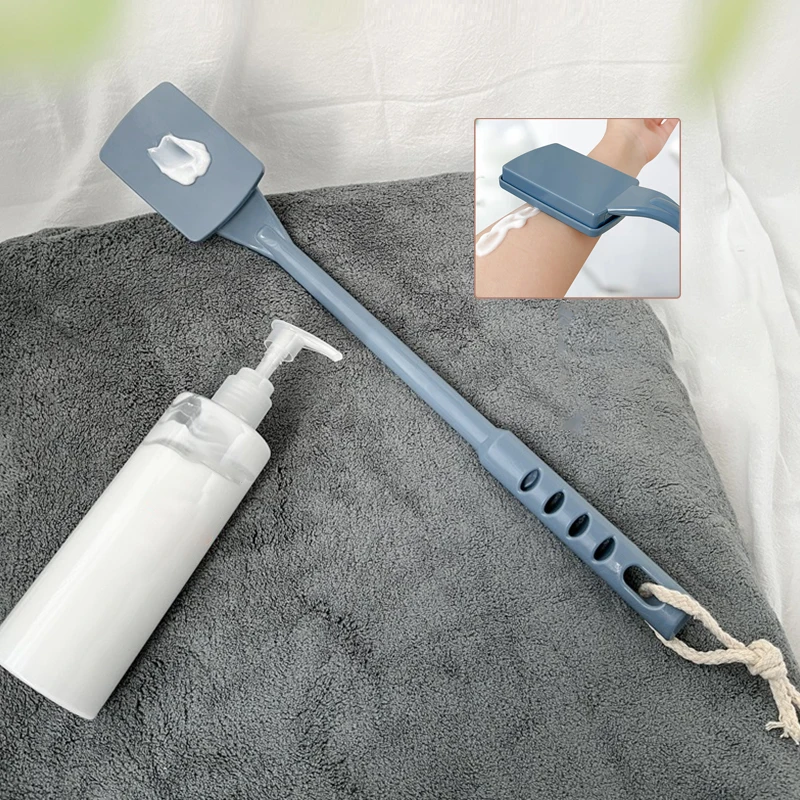 Lotion Applicator Body Wash Brush Padded Brush With Long Reach Handle Self Application For Back Feet Skin Cream Sunscreen