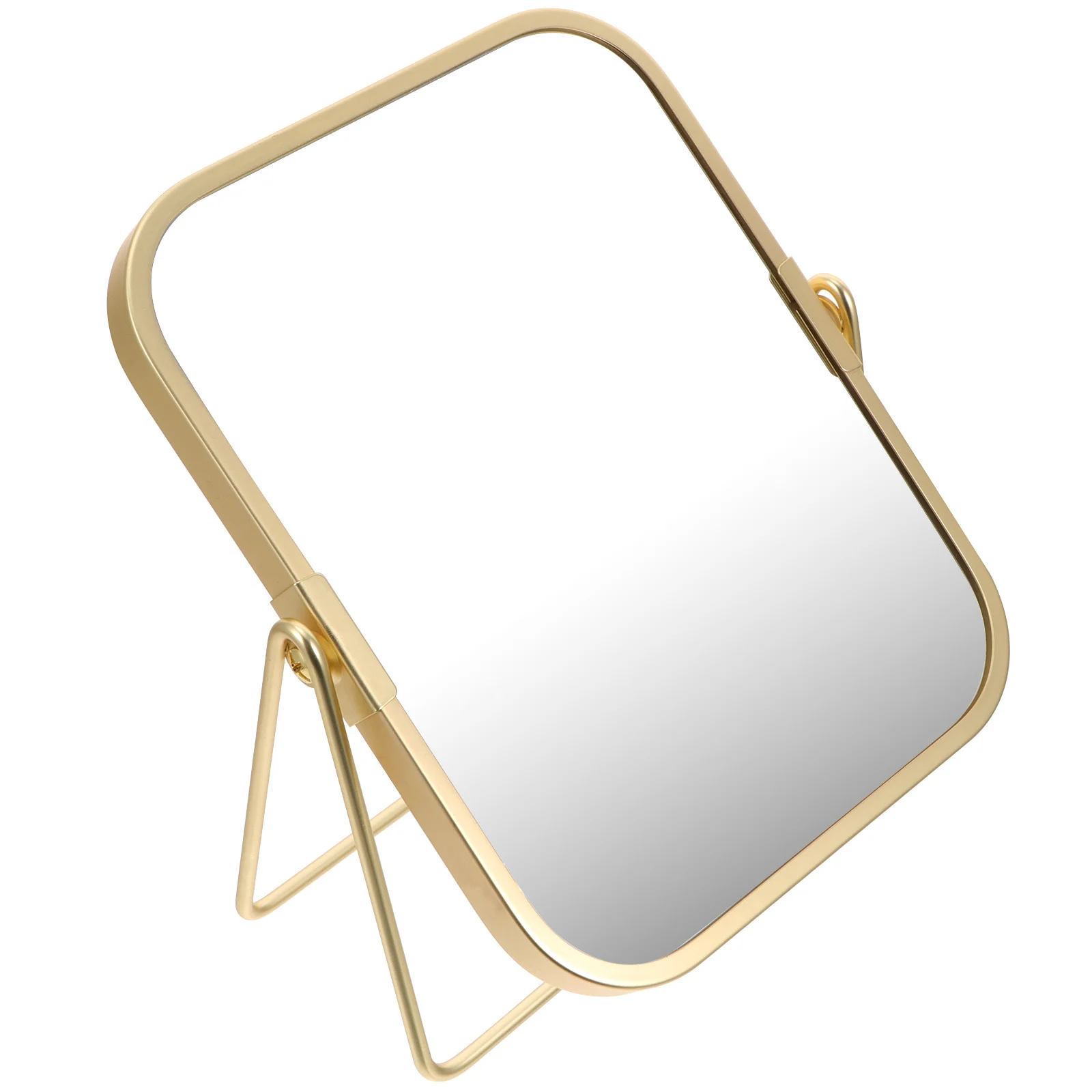 Mirror 360 Degree Swivel Desktop Tabletop Metal Stand Durable Safe Long Life Simple Style Mirror