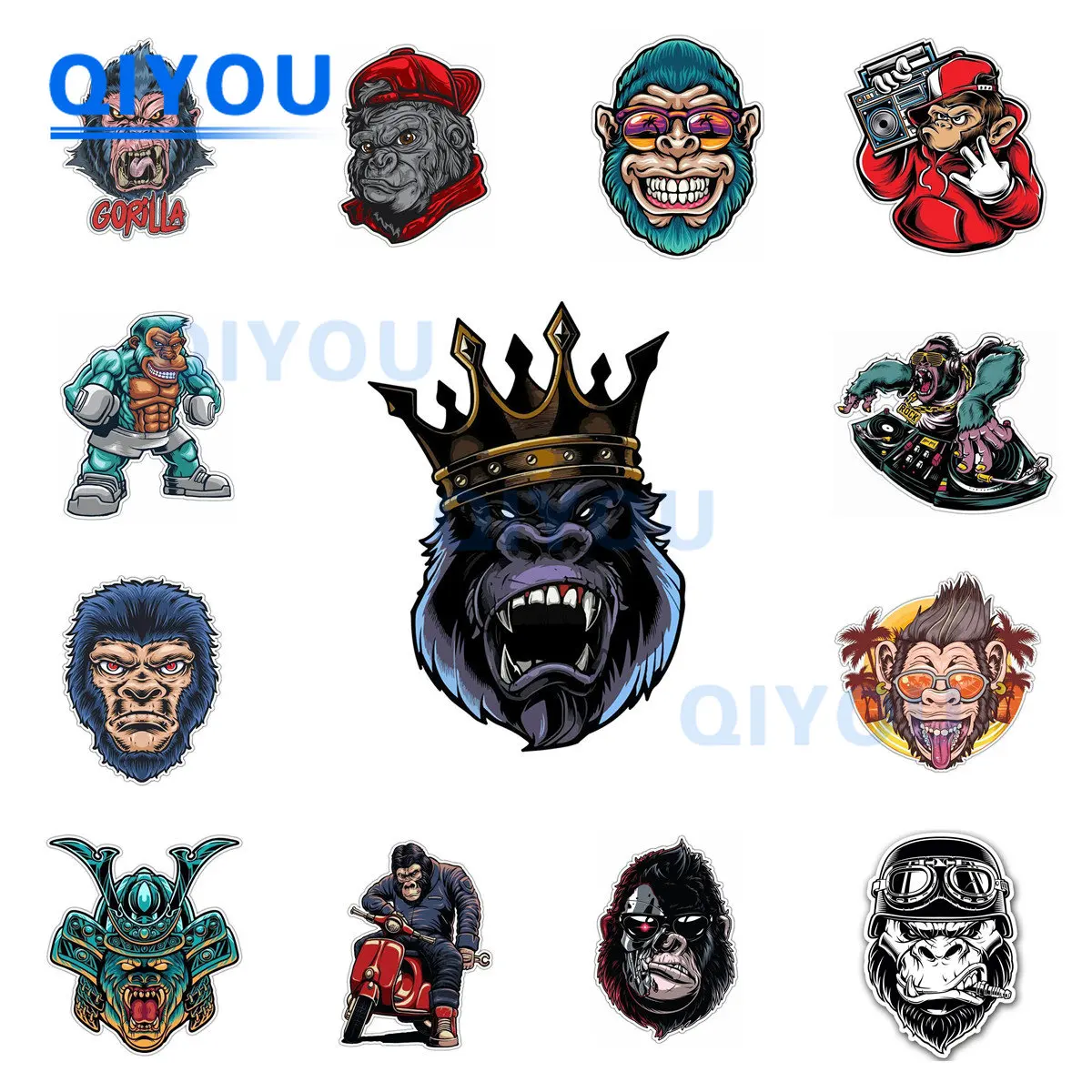 GORILLA Stickers Personalized Body Decoration GORILLA KING ANGRY Car Stickers for PVC Decal Used for Car Body Windshield