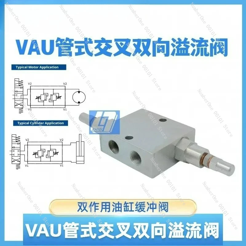 Espaciado entre orificios de montaje VAU-G1/2: válvula de alivio transversal bidireccional tubular de 76 mm válvula amortiguadora de cilindro de doble efecto