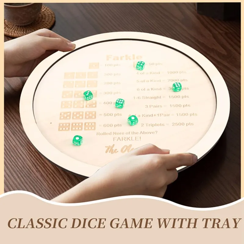 Farkle Dice Tray Farkle Classic Dice Game With Tray The Classic Family Game 30Cm