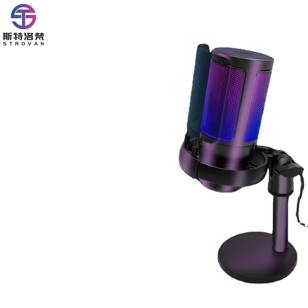 

ME6S USB Computer Microphone for Electronics Desktop Microphone Professional Condenser RGB Gaming Microphone for Live