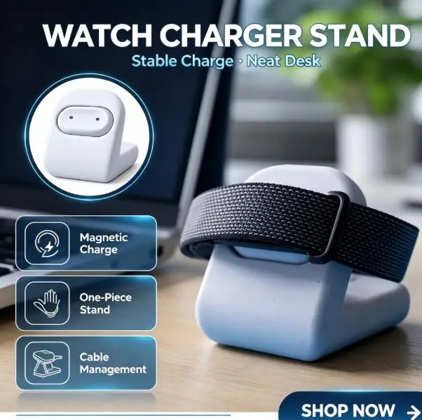 Magnetic Charging Dock Stand For Fitbit Air Smart Watch Non‑Slip One‑Piece Desktop Cradle Cable Management Compact Holder
