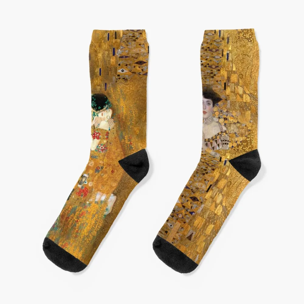 Klimt -Woman in Gold - The Kiss Socks hiking set sheer winter thermal Socks Men Women's