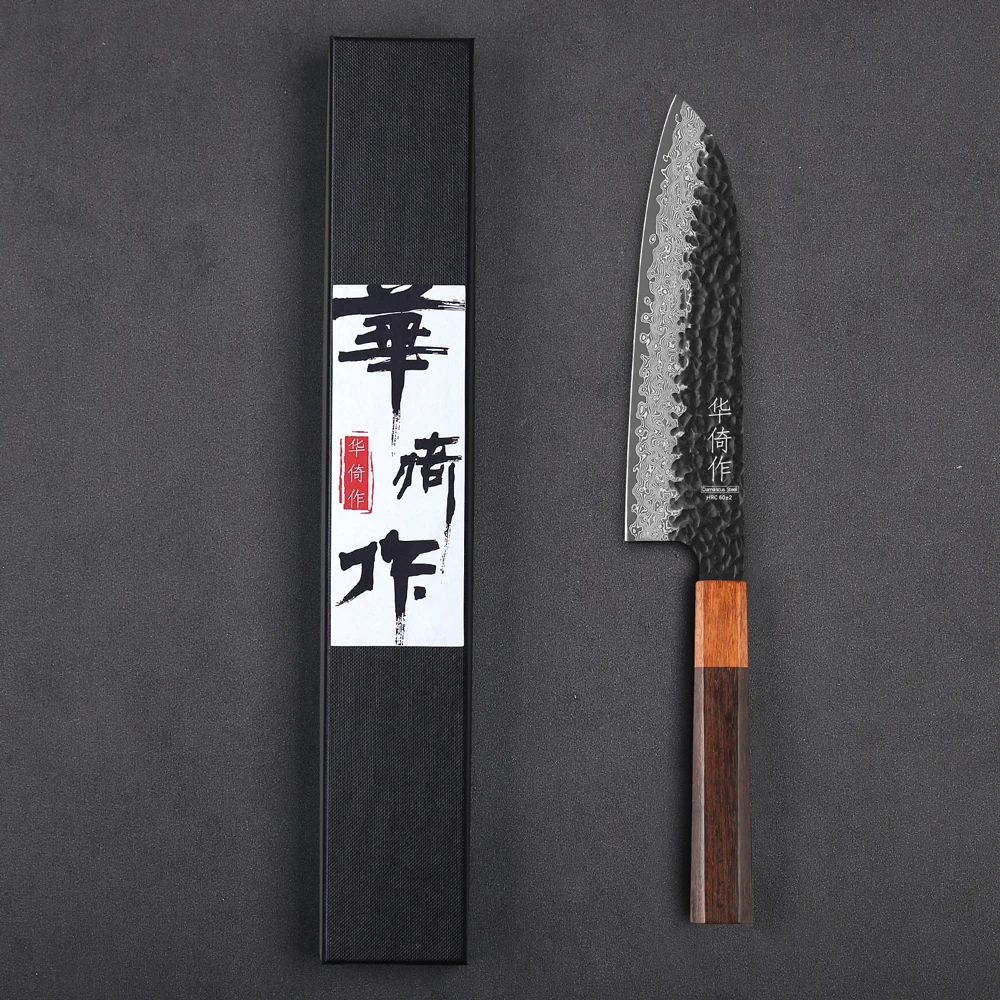 

7" Damascus Steel Japanese Chef Knives High Quality Sharp Slicing Utility Kitchen Knives Cooking Tools Handmade Santoku Knife