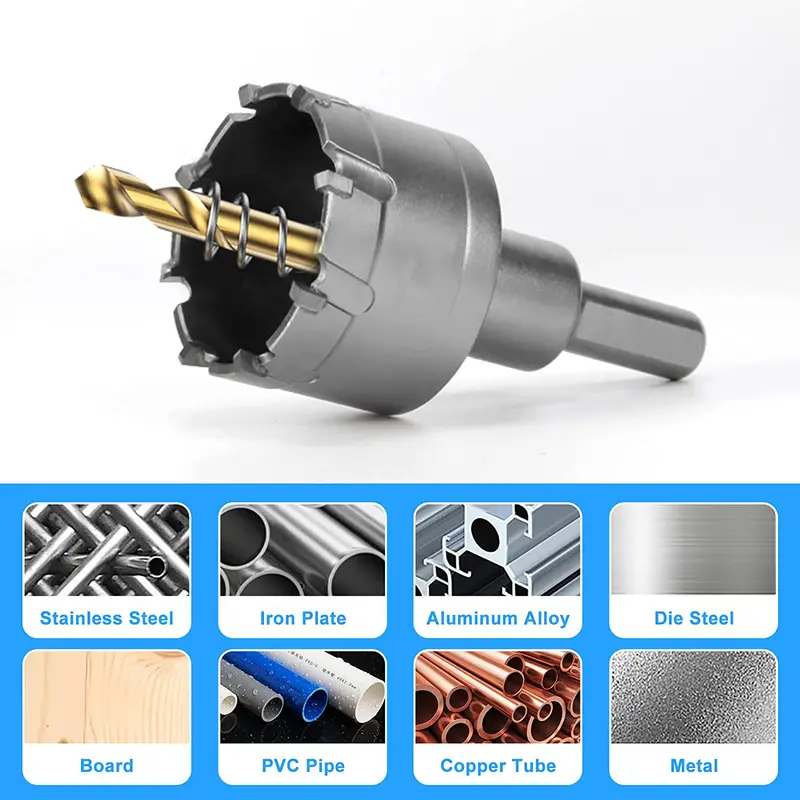 1 Pc 5A Carbide Tip TCT Drill Bit Hole Saw 12-150mm Drill Bit Set Hole Saw Cutter For Stainless Steel Metal Alloy Drilling - Image 4