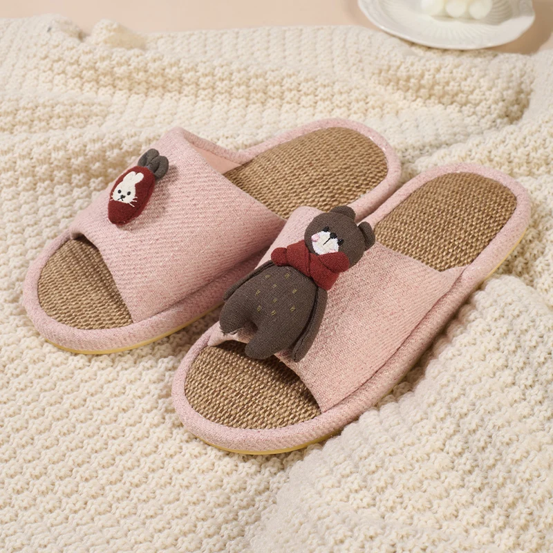 Women's Cute Slippers Spring, Autumn and Summer Indoor Home Non-Slip Wooden Floor Silent Four-Season Slippers
