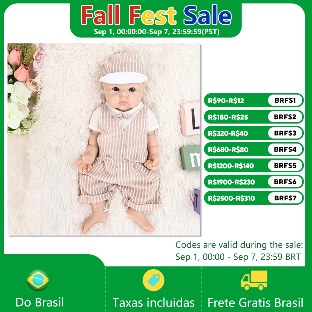 Bonecas de Silicone Reborn de Corpo Inteiro IVITA Brasil: Brinquedos Realistas Macios Pintados para Atacado – Presente de Natal Infantil