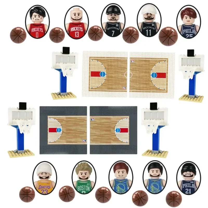 10x10 inch Baseplate Football Court Soccer Field with Action Figure Educational Block DIY Building Block Brick Brickset