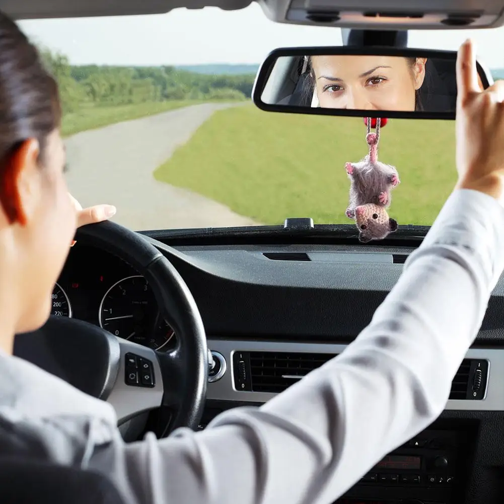 أفخم لطيف صغير ماوس سيارة مرآة الرؤية الخلفية قلادة الديكور أفخم ديكور السيارات الداخلي عشاق الحيوانات والسائقين هدية محببة #2