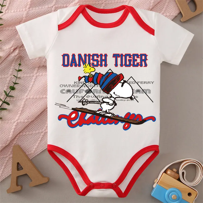 

MINISO Snoopy Like Skiing Print Baby Cloths 100% Cotton Jumpsuit Onesie Bodysuit for 0 To 12 Months Newborn Best Gift for Baby