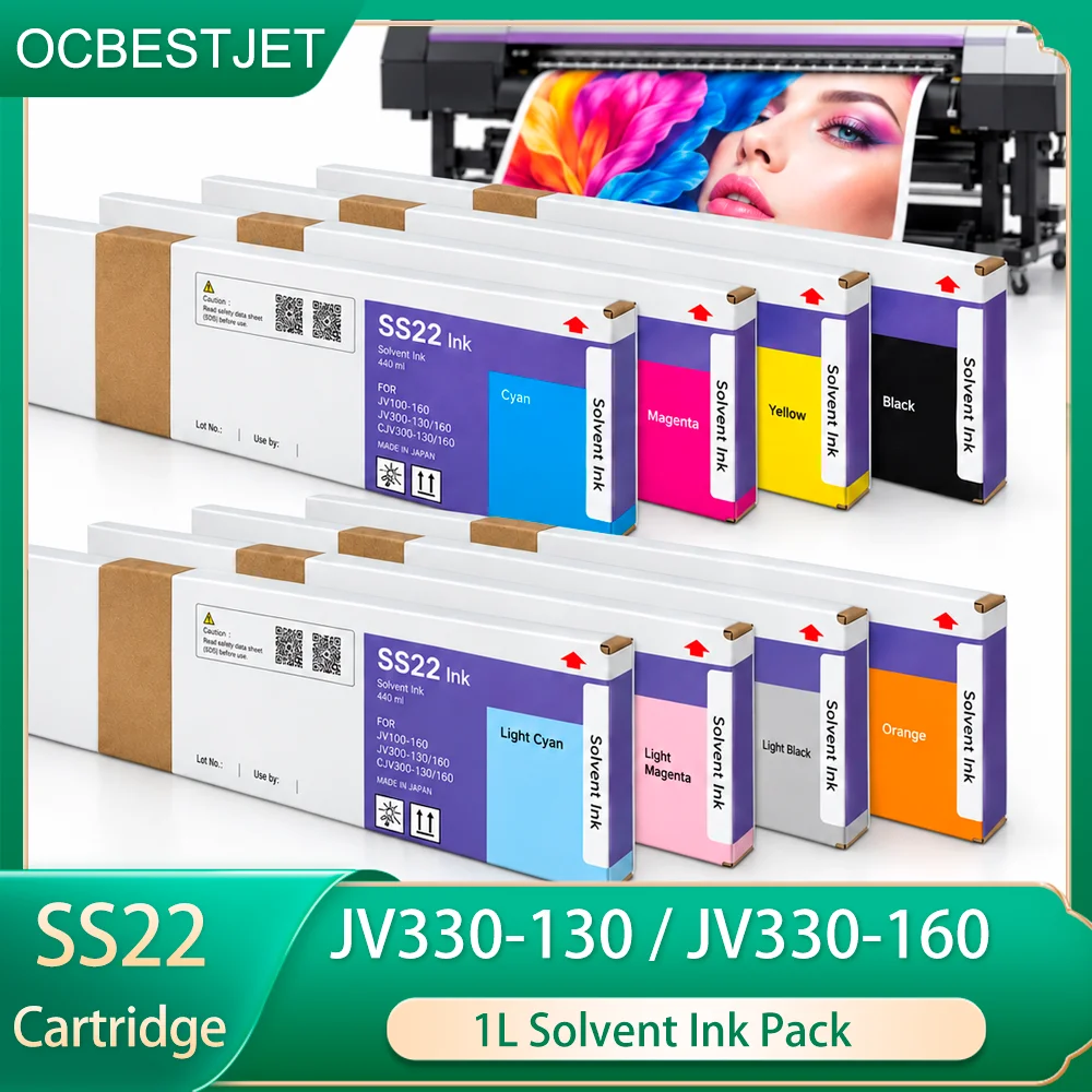 SS22 Compatible Eco-Solvent Ink Pack SS22 Ink Cartridges 440ml Eco Solvent Ink For Mimaki JV330-130 JV330-160 1000ML