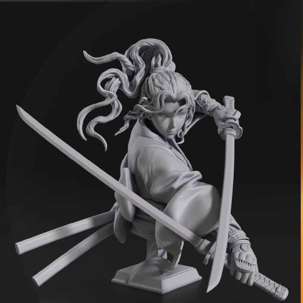 1PC Samurai Princess High-precision Resin Bust Model for Figure Painting, Decorative Ornament and Statue DIY Coloring Models