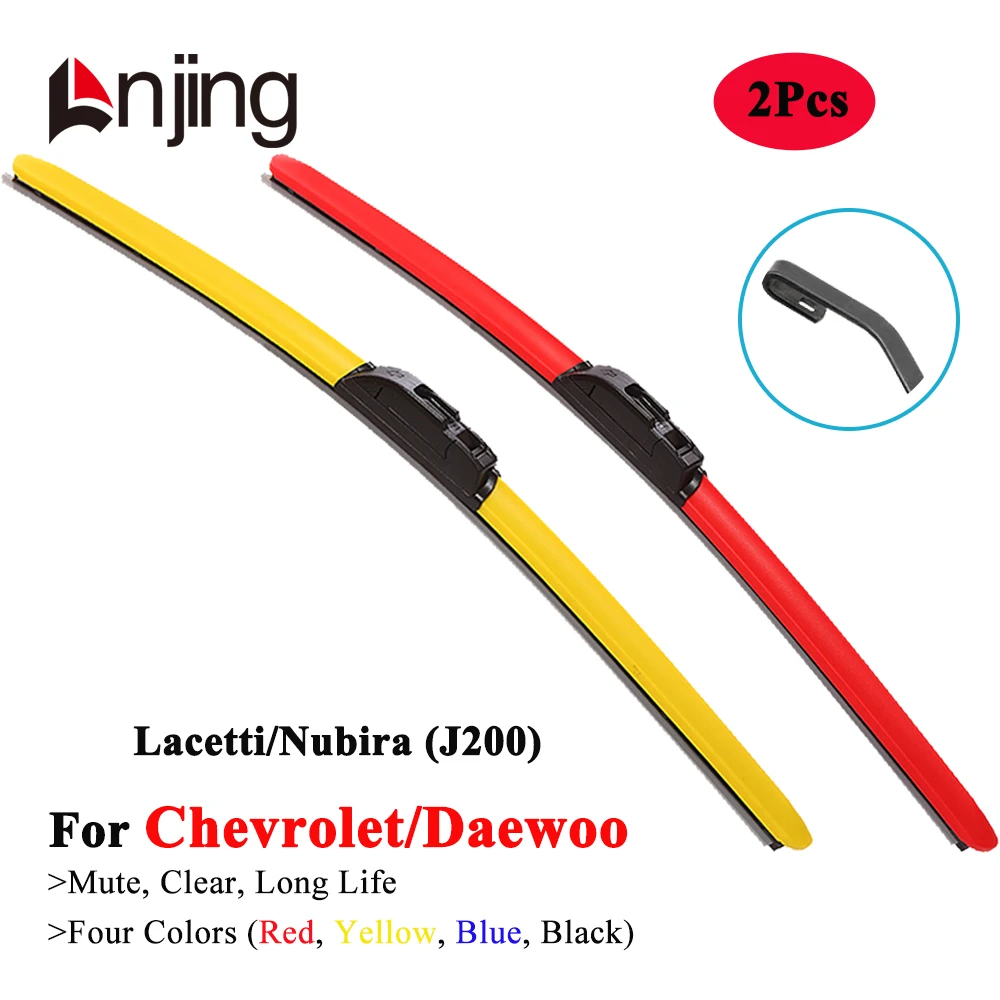 

LNJING Colorful Wiper Blades For Chevrolet Daewoo Lacetti Nubira J200 KLAN 2000 2001 2003 2005 2008 2009 2010 Car Accessories