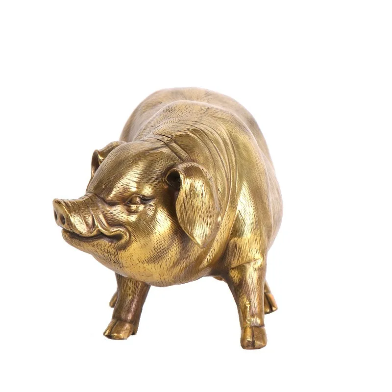 Bronze Figurine, Zodiac Craft, Home Decoration, Mother Pig