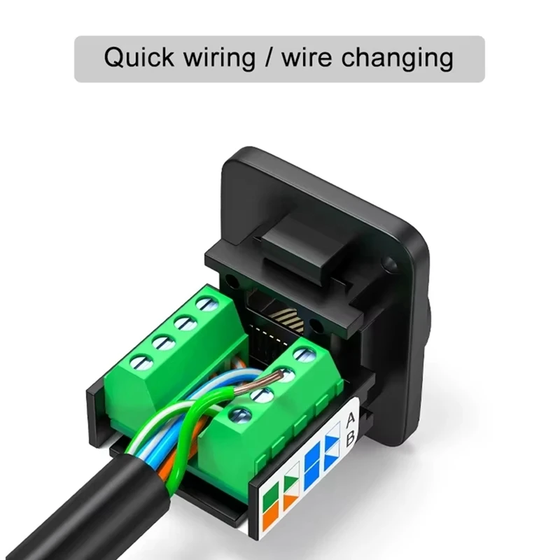 Prolongateur de câble réseau RJ45 CAT5E, connecteur de panneau Cat 5, technique d'installation de panneau