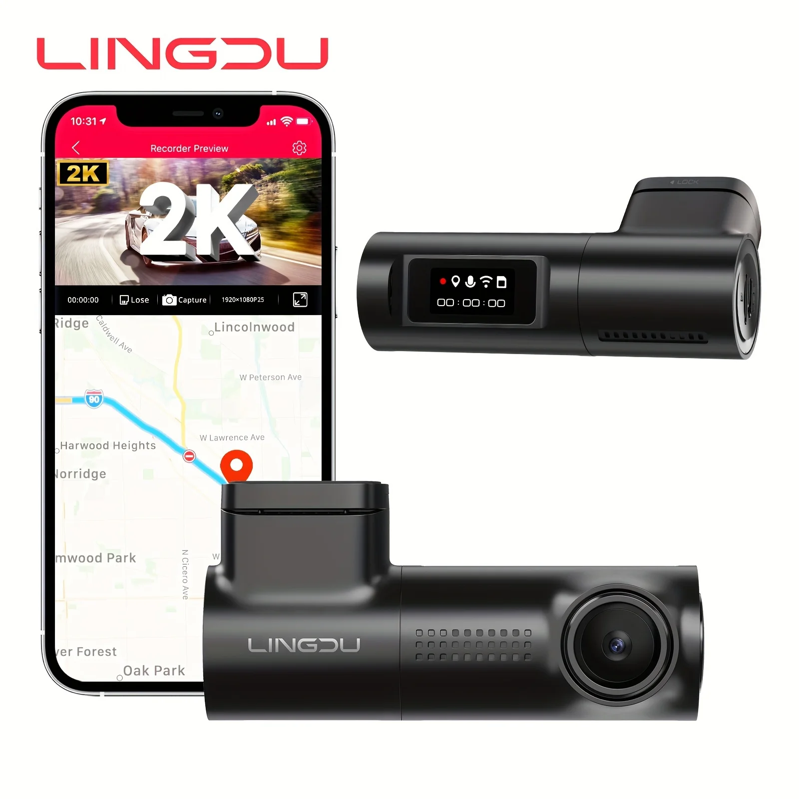 

Smart Dash Cam, WiFi GPS Dash Camera For Cars With 0.96 Inch Screen, Mini Design, Super Night Vision,WDR,24H Parking Mode, Loop