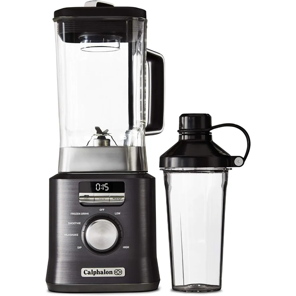 

Auto-Speed 68 Oz Blender with Blend-N-Go Smoothie Cup and BPA-free Tritan Jar | 1100-Watt Base, Dark Stainless Steel