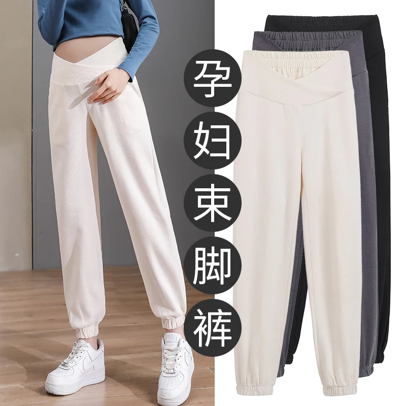 330# Autumn Winter Casual Maternity Pants Sports Low Waist Belly Trousers Clothes for Pregnant Women Pregnancy