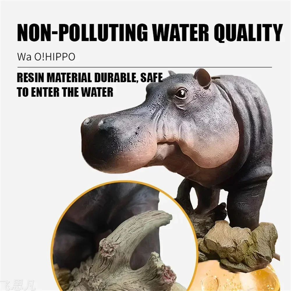 Fish Tank Decorations Hippo Increase Oxygen Levels, Aquarium Remove Oil Film Perfect Aquarium Accessories Air Bubbler