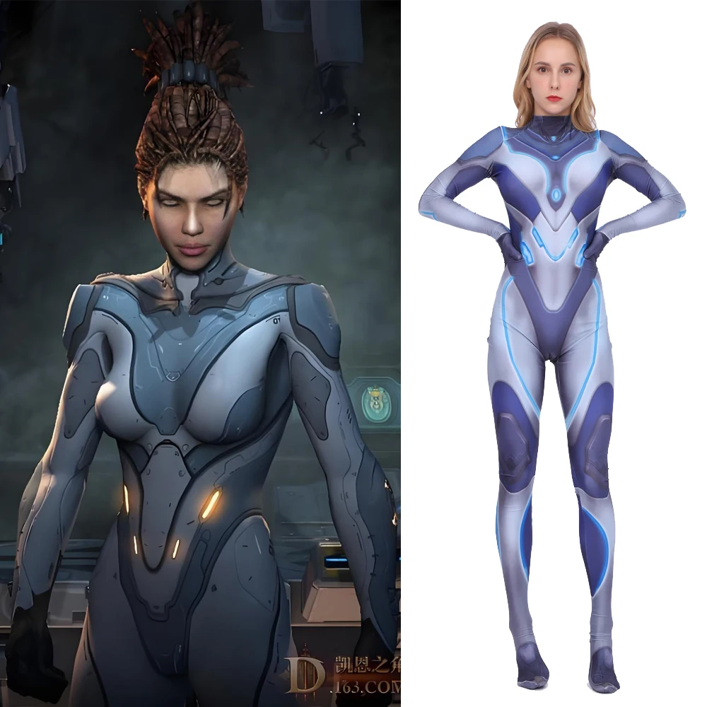 

Star Craft Косплей Сара Луиза Керриган Женский костюм 3Dпринт Комбинезон из спандекса Боди Костюм на Хэллоуин для взрослых девочек